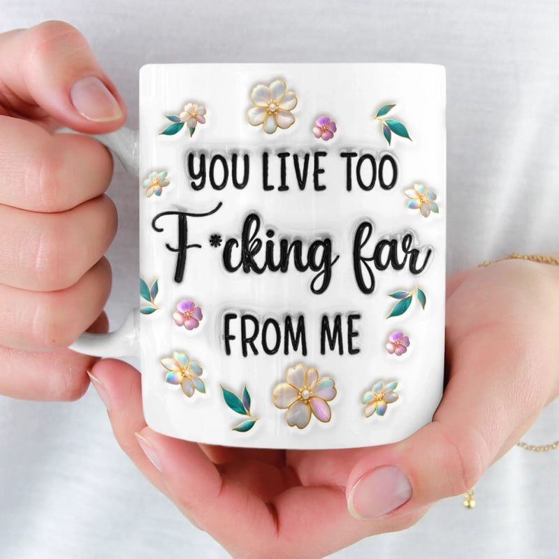 Custom Long Distance Mug - Personalized Best Friend Birthday Gifts For Women, Besties, Sisters, BFF - Far Away Still Close