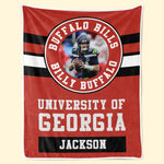 Custom Name Football Fan Gifts for Georgia and Buffalo Bills Fans - Personalized Blanket