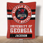 Custom Name Football Fan Gifts for Georgia and Buffalo Bills Fans - Personalized Blanket