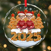Custom Circle Glass Ornament -  Personalized Christmas Birthday Gifts For Family, Dog Cat Lovers - My Pet My Happy Place