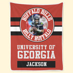 Custom Name Football Fan Gifts for Georgia and Buffalo Bills Fans - Personalized Blanket