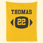Custom Name Football Gifts for Fans - Personalized Blanket