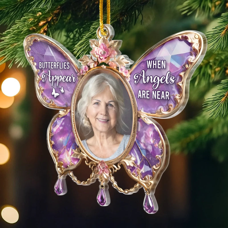 Custom Photo Acrylic Ornament - Personalized Christmas Memorial Sympathy Gifts For Loss Of Mom, Dad - Always Loved Never Forgotten