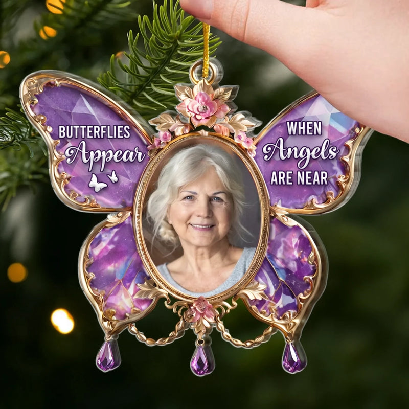 Custom Photo Acrylic Ornament - Personalized Christmas Memorial Sympathy Gifts For Loss Of Mom, Dad - Always Loved Never Forgotten