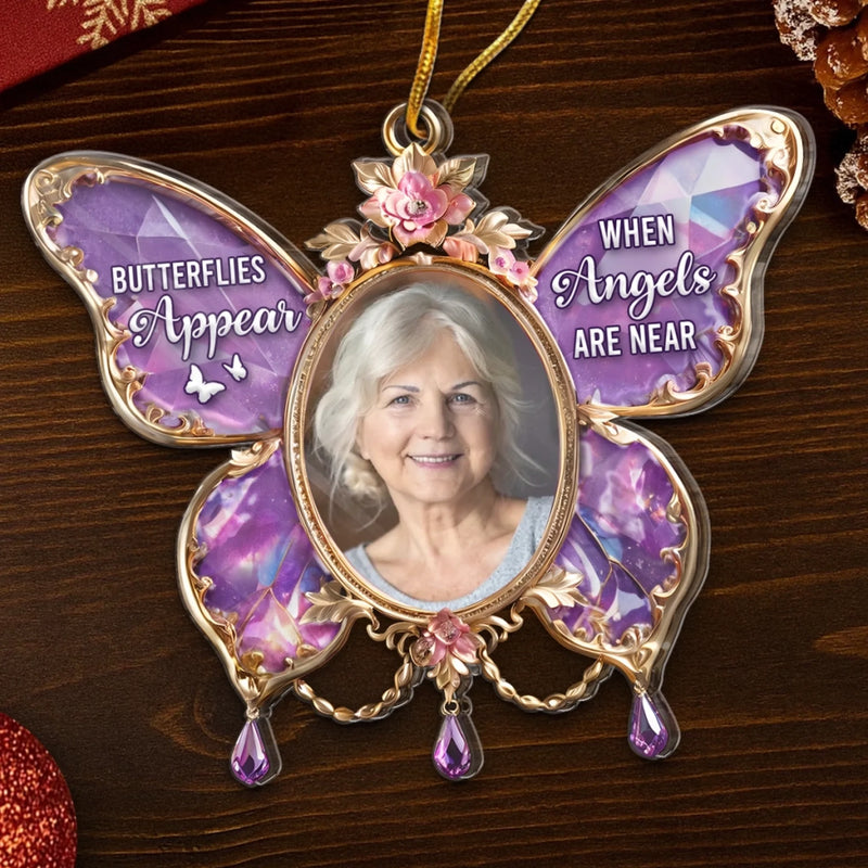 Custom Photo Acrylic Ornament - Personalized Christmas Memorial Sympathy Gifts For Loss Of Mom, Dad - Always Loved Never Forgotten