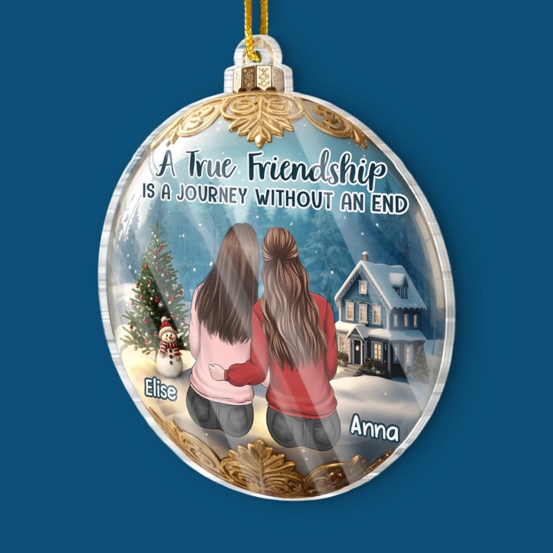 Custom Acrylic Ornament - Personalized Best Friend Christmas Birthday Gifts For Women, Besties, Sisters, BFF - Season Of Friendship