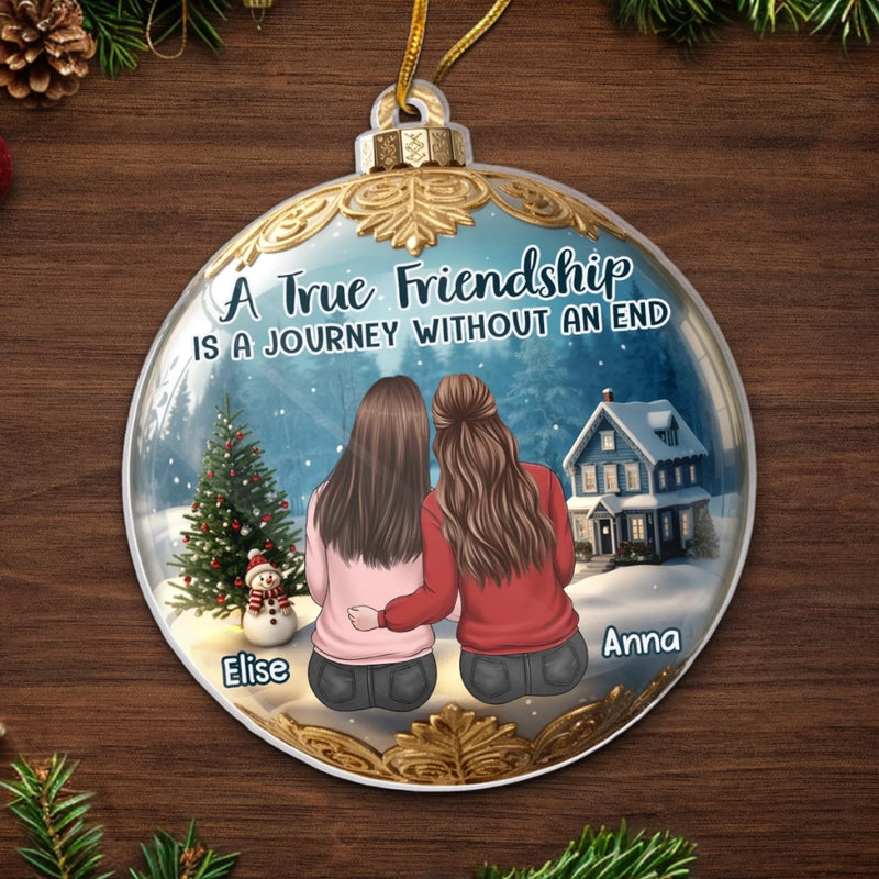Custom Acrylic Ornament - Personalized Best Friend Christmas Birthday Gifts For Women, Besties, Sisters, BFF - Season Of Friendship