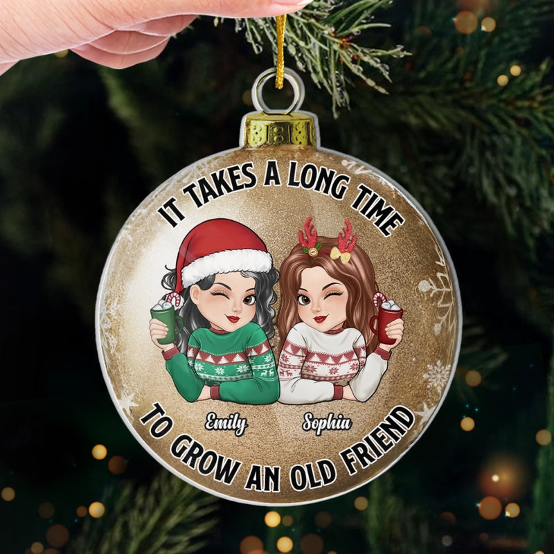 Custom Acrylic Ornament - Personalized Best Friend Christmas Birthday Gifts For Women, Besties, Sisters, BFF - Besties Forever No End