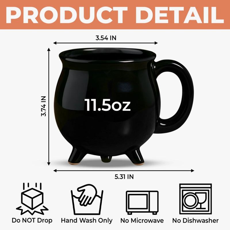 Custom 12oz Ceramic Cauldron Coffee Mug - Personalized Halloween Witchy Gifts For Besties, Sisters, BFF, Family, Yourself - Best Witches Forever