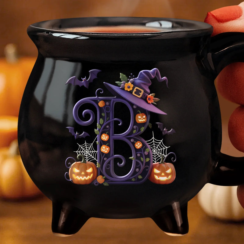 Custom 12oz Ceramic Cauldron Coffee Mug - Personalized Halloween Witchy Gifts For Besties, Sisters, BFF, Family, Yourself - Brew And Boo