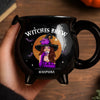 Custom 12oz Ceramic Cauldron Coffee Mug - Personalized Halloween Witchy Gifts For Besties, Sisters, BFF, Family, Yourself - She Drinks Like A Queen, But Hexes Like A Goddess