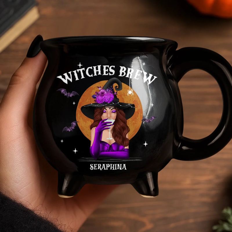 Custom Name Witch Halloween Gifts - Personalized Cauldron Coffee Mug