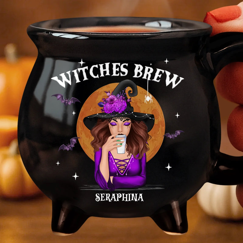Custom Name Witch Halloween Gifts - Personalized Cauldron Coffee Mug