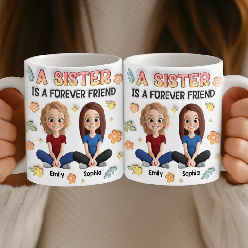 Custom Mug - Personalized Best Friend Birthday Gifts For Women, Besties, Sisters, BFF - Together We Laugh Without End
