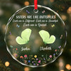 Custom Circle Glass Ornament - Personalized Best Friend Christmas Birthday Gifts For Women, Besties, Sisters, BFF - Bestie Joy Flutters Like Butterflies