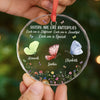 Custom Circle Glass Ornament - Personalized Best Friend Christmas Birthday Gifts For Women, Besties, Sisters, BFF - Bestie Joy Flutters Like Butterflies
