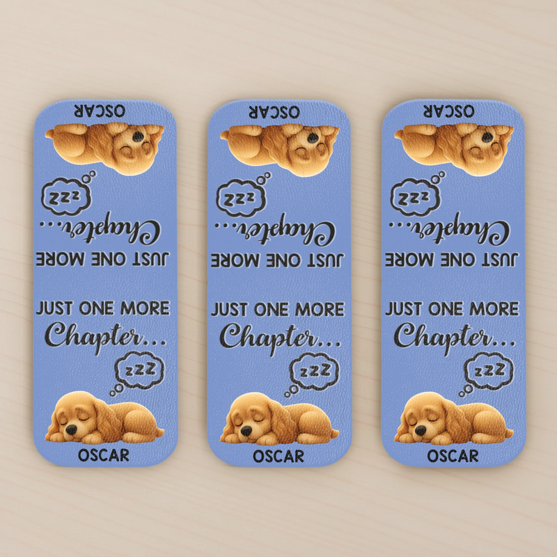 Custom Leather Magnetic Bookmark - Personalized  Bookish Gifts For Book Lovers, Bookworms, Dog Dad And Mom - Happiness Is Another Chapter