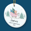 Custom Ceramic First Christmas Ornament - Personalized Christmas Baby Shower, Gifts For New Moms, New Dads, New Parents - Little Feet, Christmas Sweet