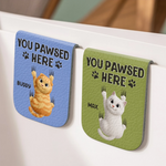 Custom Name Cat Lover Gifts - Personalized Leather Magnetic Bookmark
