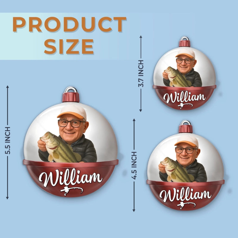 Custom Photo Acrylic Ornament - Personalized Christmas Birthday Fishing Gifts For Fisherman - Casting Dreams On Quiet Waters