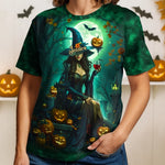 Custom Name Halloween Witch Gifts for Women - Personalized AOP T-shirt
