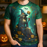 Custom Name Halloween Witch Gifts for Women - Personalized AOP T-shirt
