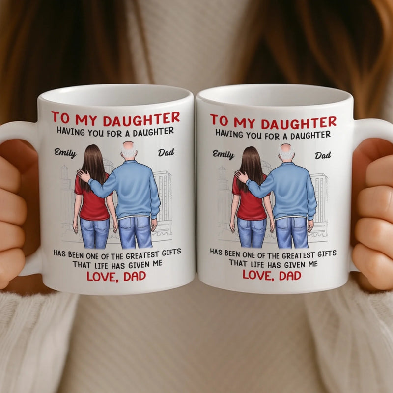 Custom Name Father Daughter Gifts - Personalized Mugs