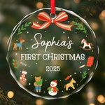 Custom Name First Christmas Keepsake - Personalized Glass Ornament