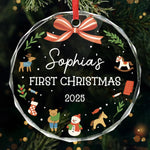 Custom Name First Christmas Keepsake - Personalized Glass Ornament