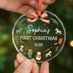 Custom Name First Christmas Keepsake - Personalized Glass Ornament