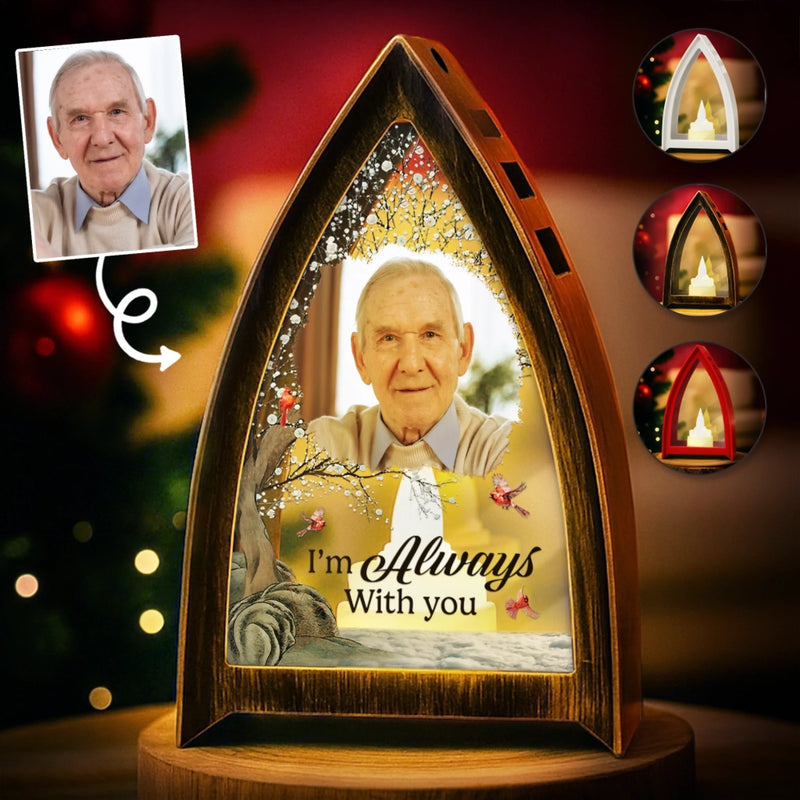 Custom Photo LED Tabletop Lantern Light - Personalized Christmas Memorial Sympathy Gifts For Loss Of Mom, Dad - A Life Cherished Never Forgotten