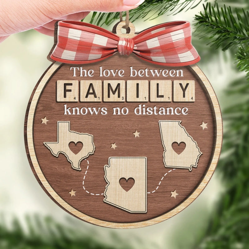 Family Love Across the Miles Christmas Keepsake Ornament