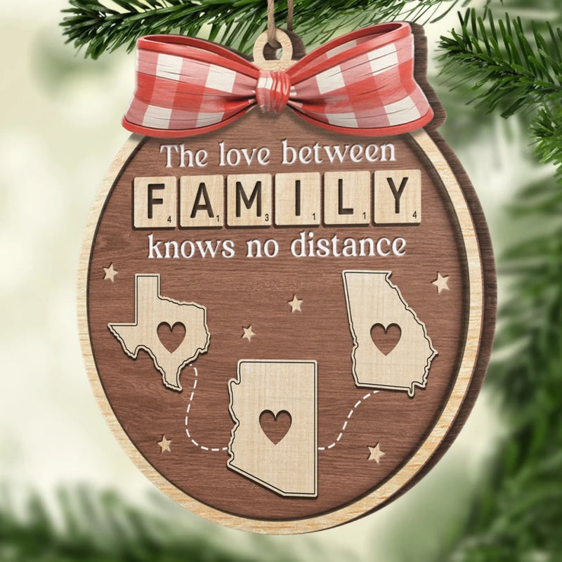 Family Love Across the Miles Christmas Keepsake Ornament