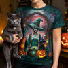 Custom Unisex T-shirt - Personalized Halloween Witchy Gifts For Besties, Sisters, BFF, Family, Yourself - Living Free With A Spellbound Heart