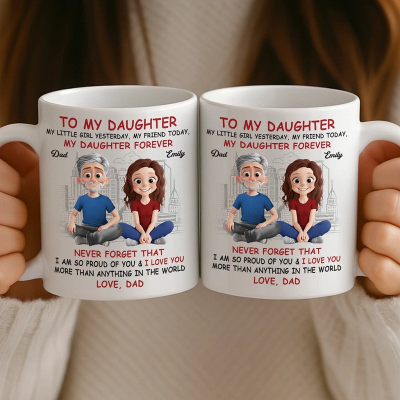 Custom Name Daughter Gifts from Dad - Personalized Mugs