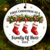 Custom First Christmas Ceramic Ornament - Personalized Christmas Birthday Gifts For Family, Dog Cat Lovers - Our First Noel As A Family