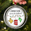 Custom Long Distance Acrylic Rotating Ornament - Personalized Christmas Birthday Gifts For Mom, Dad, Brother, Sister, Kids - Love Makes Every Christmas Bright