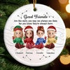Custom Ceramic Ornament - Personalized Best Friend Christmas Birthday Gifts For Women, Besties, Sisters, BFF - Besties And Bubbly Joy