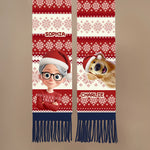 Custom Name Christmas Gifts for Kids and Dog Lovers - Personalized Wool Scarf With Tassel