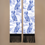 Dog Breed Floral Woodland Scarf for Dog Lovers - Wool Scarf With Tassel