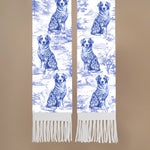 Dog Breed Floral Woodland Scarf for Dog Lovers - Wool Scarf With Tassel