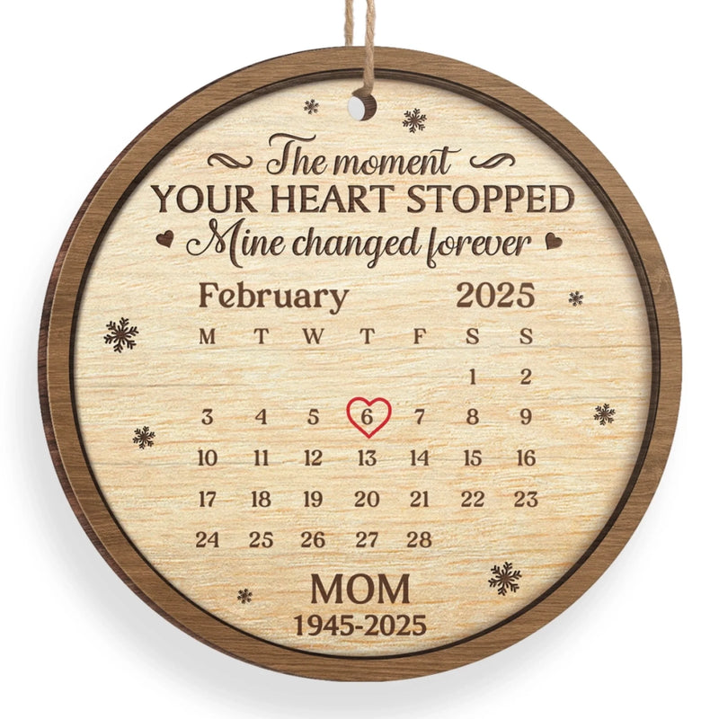 Custom Memorial Calendar Christmas Decor - Personalized Ornament