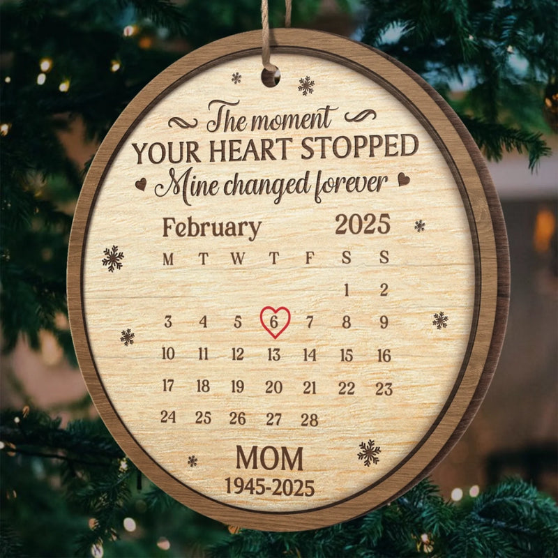 Custom Memorial Calendar Christmas Decor - Personalized Ornament