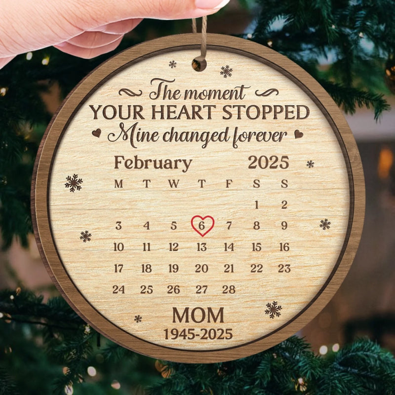 Custom Memorial Calendar Christmas Decor - Personalized Ornament