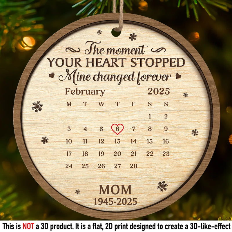 Custom Memorial Calendar Christmas Decor - Personalized Ornament