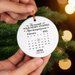 Custom Memorial Date Calendar Gifts for Mom - Personalized Ceramic Ornament