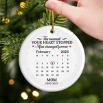 Custom Memorial Date Calendar Gifts for Mom - Personalized Ceramic Ornament
