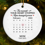 Custom Memorial Date Calendar Gifts for Mom - Personalized Ceramic Ornament