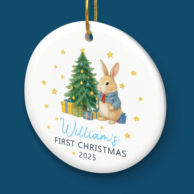 Custom Name First Christmas Keepsake - Personalized Ceramic Ornament
