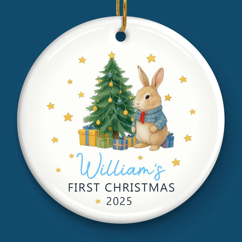 Custom Name First Christmas Keepsake - Personalized Ceramic Ornament